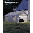 thumbnail image 3 of Kicctian 10x20 ft Heavy Duty Carport, Portable Carport Garage with PE Canopy, Roll-Up Front, Rear Doors & 4 Windows, Outdoor Car Canopy for Boat, Pickup, Car, White, 3 of 6