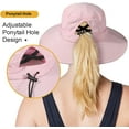 thumbnail image 3 of Waterproof Bucket Sun Hat for Women Wide Brim Breathable Mesh UPF50+ Safari Hat Criss Cross Ponytail Hole Outdoor Rain Hat, 3 of 6