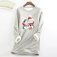 thumbnail image 1 of Puntoco Ladies Fashion Casual Otoño Invierno Plus Fleece Warm Christmas Print top Mujeres Puntoco Puntoco-5585, 1 of 5