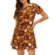 thumbnail image 1 of Fotbe Almond Nuts Bata de Dormir para Mujer con Estampado, Camisón de Algodón de Manga Corta, Ropa de Dormir Casual, 1 of 6
