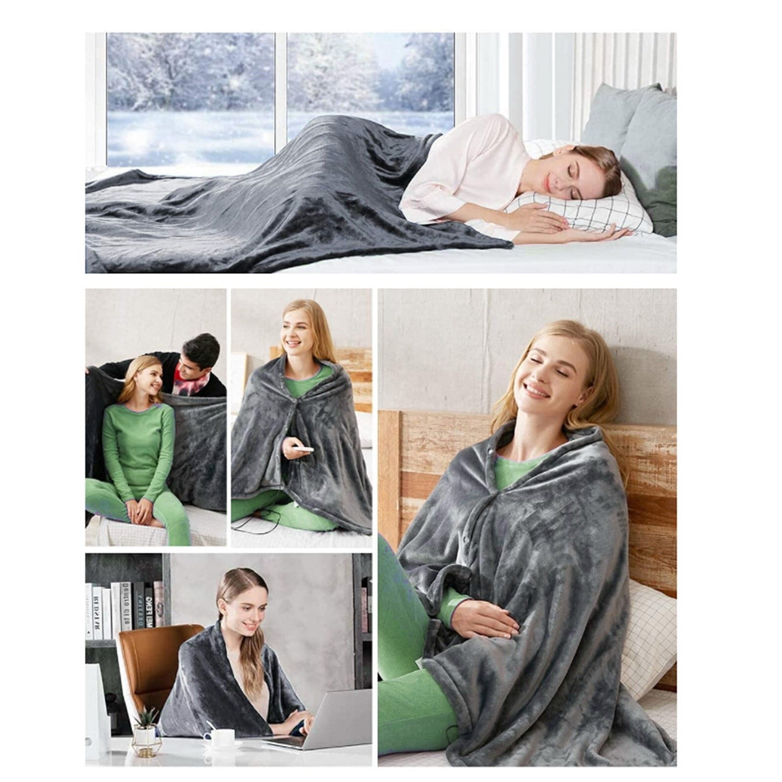 Lawor Heated Blanket Multifunctional 3-Speed Usb Heating Blanket, Electric  Blanket, Coral Fleece, Heating Shawl, Washing, Electric Heating, Warm Shawl  Grey One Size - Walmart.com