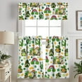 thumbnail image 2 of St Patricks Day Kitchen Curtains Valances 3 Piece Set,Spring Shamrock Gnome Sunflowers Rod Pocket Kitchen Tier Curtain Over Sink Window,Cute Farmhouse Cafe Curtains for Holiday Decor 36 Inch, 2 of 7