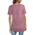 thumbnail image 3 of a.Jesdani Women's Plus Size Tunic Tops Casual Floral Blouses Short Sleeve Henley Shirts for Women M-4XL, 3 of 7