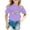 Purple, variant on Girls Tshirts Third Grade Back To School Letter Print Short Sleeve Round Neck Top Girls Tops Pink 6-7 Years