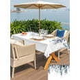 thumbnail image 5 of Outdoor Tablecloth with Umbrella Hole for Patio/Picnic/Party/Camping, Blue Teal Eucalyptus Waterproof Table Cloth Rectangle Table Cover Washable, Weeping Botanical Leaf Watercolor (60"x 84"), 5 of 8