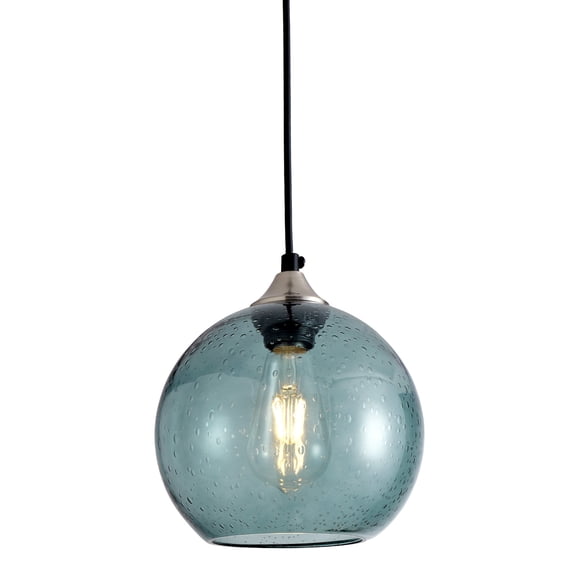 Light Green Glass Pendant Lights Kitchen island Lighting Globe Pendant Light Fixtures Modern Pendant Lighting for Bedroom Living Dining Room Light Fixture (7.9 in, 1 Pack)