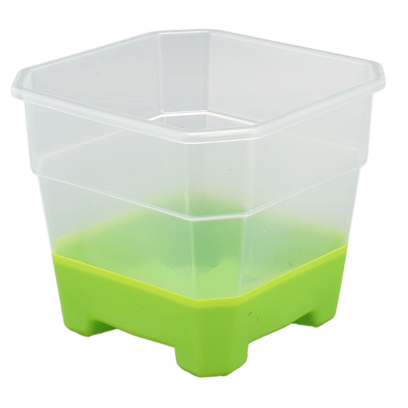 Riousery 20 Pcs Square Silicone Nursery Pot Planters Variety Pack Reusable Seed Starting Pots with Drainage Holes for Indoor Outdoor Plants Gardening Green 3.94 inches / 10 cm