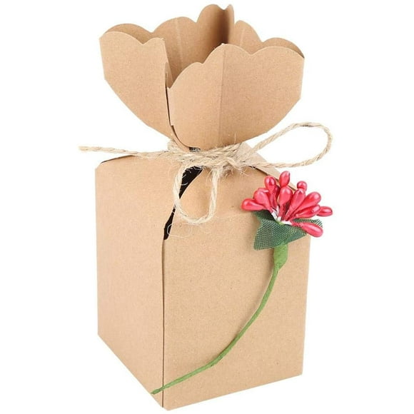 Candy Box-50Pcs Retro Style Unique Shape DIY Wedding Baby Shower Party Paper Candy Box Gift Bag