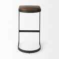 thumbnail image 4 of Brown Leather C Shape Metal Bar Stool, 4 of 5