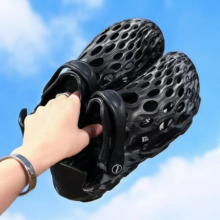 

Breathable Beach Sandals with Non-Slip Thick Bottom Soft Hole Slippers for Daily Use Beach Travel Quick-drying