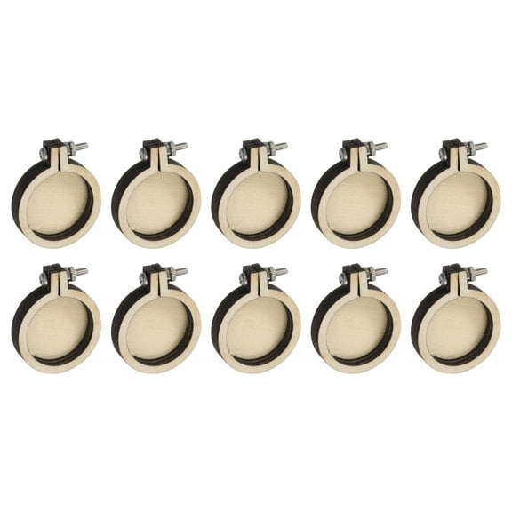 Uxcell 10Pcs Mini Embroidery Hoop 1.4" x 1.2" Tiny Round Cross Stitch Hoops Small Wood Ring Circle for Pendant Keychain
