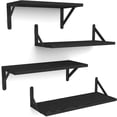 thumbnail image 1 of Floating Shelves  Set of 4  Black Wall Mounted Display Ledge  Storage Rack for Living Room  Bathroom  Kitchen and Bedroo, 1 of 6