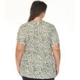 thumbnail image 3 of White Mark Blouse à Manches Courtes Imprimée à Col Noué, Grande Taille pour Femmes, 1X-3X, 3 of 6