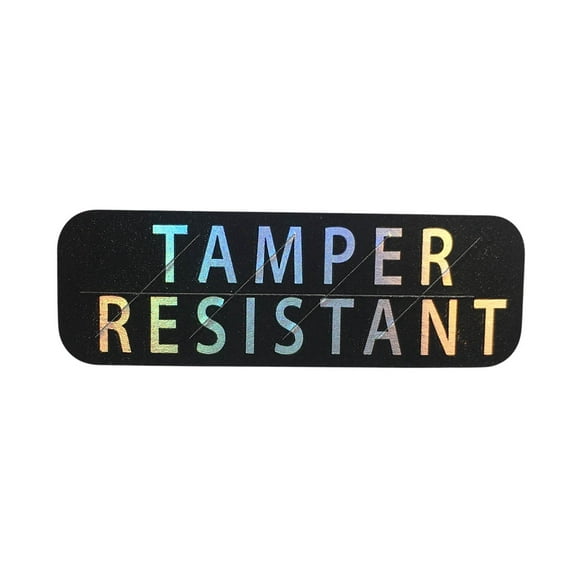 Black Tamper Resistant Labels | 0.5"x 1.5" Inch Rectangle | 500 Pack