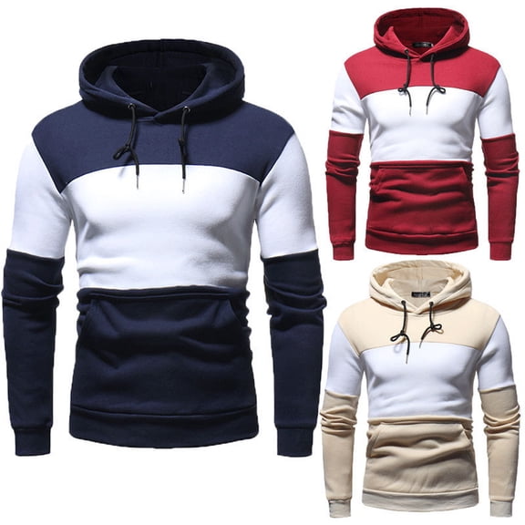 Namayuj Mens Hoodies Trendy Solid Color Hooded Sweatshirt Fashion Pullover Tops Comfort Long Sleeve Hoodie