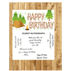 Camping Birthday Guest Autograph Peel and Stick For Keepsake Removable Poster 13 x 24inches