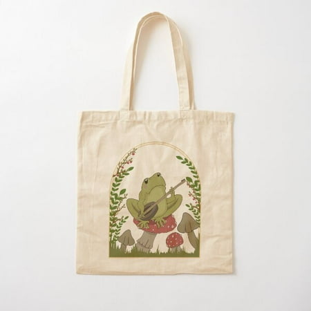 Cottagecore  Cottagecore Aesthetics  Cottagecore Sweater  Funny Frog  Mushrooms Canvas Tote Bag  Family Gift For Mother  Her