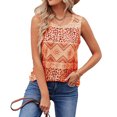 thumbnail image 1 of Blusa de verano sin mangas con cuello redondo y estampado holgado para mujer, estilo étnico, para viajes al aire libre, 1 of 3