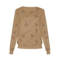 thumbnail image 3 of LUXUR Ladies Heart Print Pullover Loose Dailywear Tee Khaki XL, 3 of 4