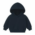thumbnail image 2 of Otqutp Baby Windproof Tops Unisex Hooded Sweater Pullover for Boys and Girls Fun Print Fashionable Long Sleeve Sweatshirt 1-6 Years(Dark Blue,12-18 Months), 2 of 3