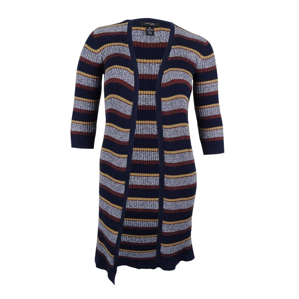 striped duster cardigan