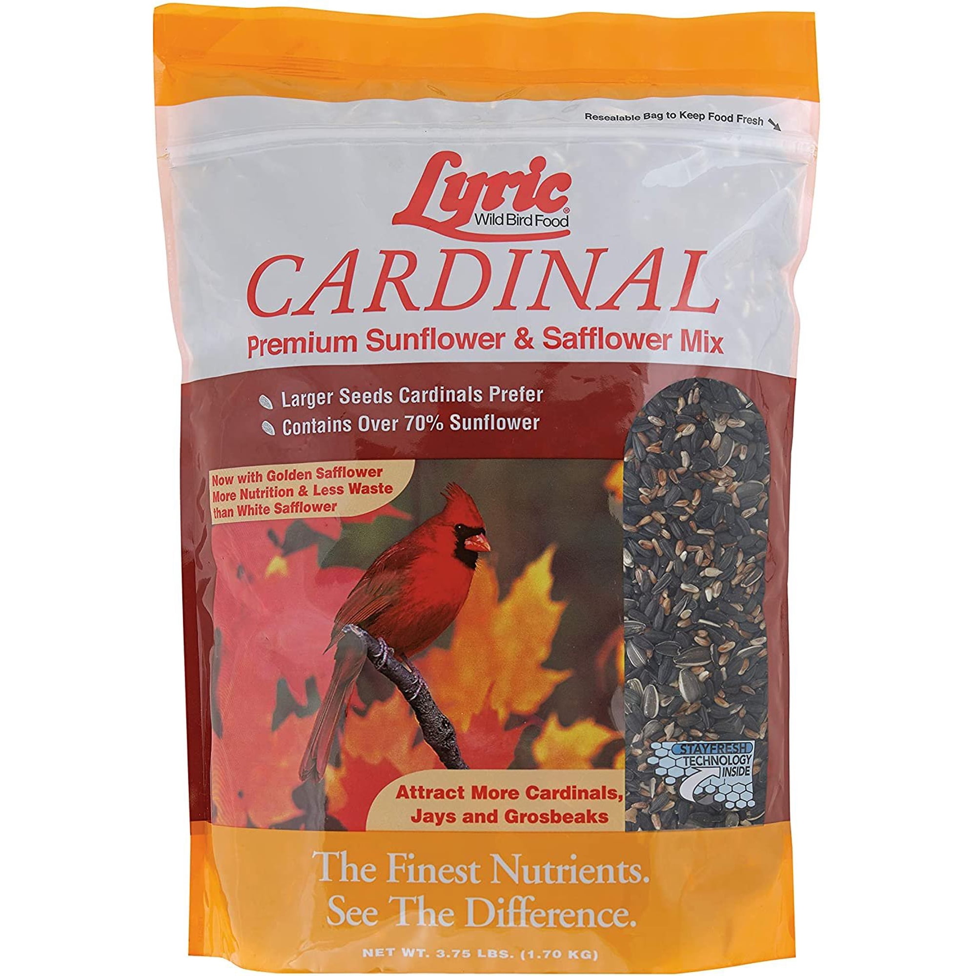 Lyric 2647467 Cardinal Premium Sunflower and Safflower Wild Bird Mix, 3.75 lb, dark