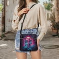 thumbnail image 5 of Kuiaobaty Wolf Planet Galaxy Print Crossbody Bag for Women, Medium Size Vegan Leather Shoulder Handbag Crossbody, Casual Sturdy Sling Purse with Adjustable Strap for Travel, 5 of 7