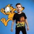 thumbnail image 6 of Nickelodeon Garfield Boys Graphic T-Shirt, Short Sleeve Shirt for Toddlers and Kids, Black/Orange, 6 of 7