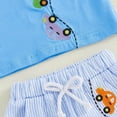 thumbnail image 5 of Xudanell Toddler Boy Summer Outfits Baby Boy Airplane Short Sleeves T-Shirt Plaid Shorts Set Infant Boy Clothes Set (12-18 Months,Blue), 5 of 5