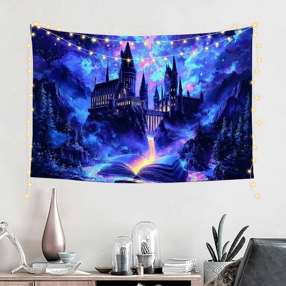 RKSupls Blacklight Castle Tapestry, Home Tapestry Suitable for Hanging for Decorative Wall Hanging, Decorative Bedroom, Living Room Decoration - 60*40in