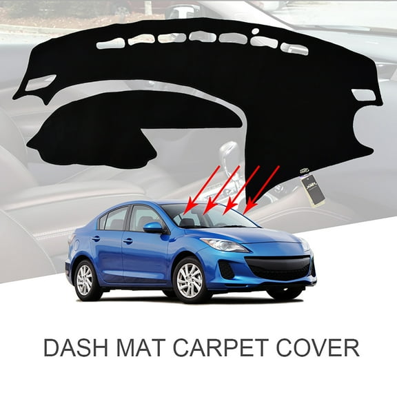 XUKEY Dashboard Dash Black Cover Mat For Mazda 3 2009 - 2013 Dashmat Anti-Sun Pad