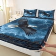 thumbnail image 3 of Homewish Wildlife Eagle 4pcs Bed Sheets For Teens Boys Girls,Retro Exotic Style King Sheets,Abstract Lightning Super Cozy Sheet Set,Breathable Home Decor, 3 of 7
