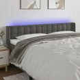 thumbnail image 6 of vidaXL LED Headboard Dark Gray 40.6"x6.3"x46.5"/50.4" Velvet, 6 of 53