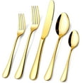 thumbnail image 1 of Gold Silverware Set Piece Stainless Steel Gold Flatware Set Service for Mirror Polished Cutlery Utensils Set Include Knife/Fork/Spoon Dishwasher, 1 of 6