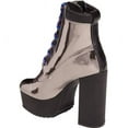 thumbnail image 3 of Shellys London Evan Pewter Multi Lace Up Chunky Platform Hi Chunky Heel Boots (Pewter, 40), 3 of 6