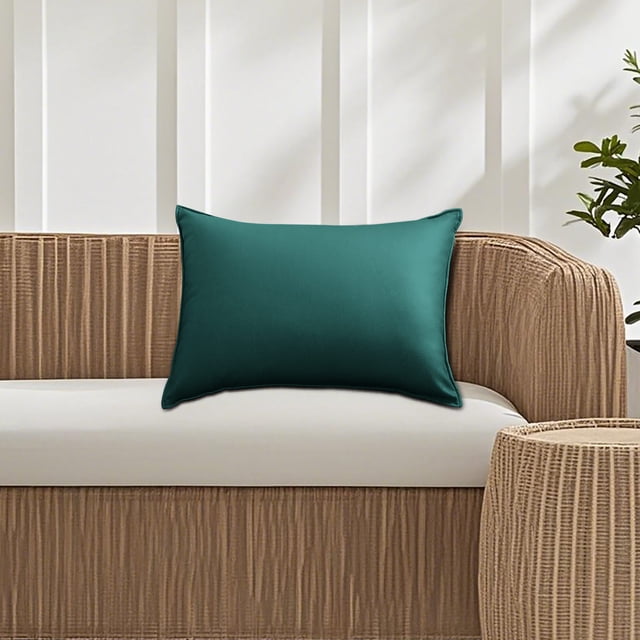 Funda de almohada rectangular impermeable para exterior, color sólido moderno, funda de almohada de respaldo