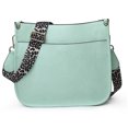thumbnail image 4 of BIMZUC Women PU Leather Shoulder Bag Wide Strap Casual Crossbody Messenger Bag for Travel, Shopping, and Everyday Use, Light Green, 11x10.6x3.9 Inches, 4 of 4