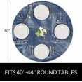 thumbnail image 2 of Denim Patchwork Round Tablecloth Pants Waterproof Oil-Proof Table Cover Table Cloth for Indoor Dining, Outdoor Picnic Parties, Camping,Fits for Table 40-44" Inches, 2 of 4