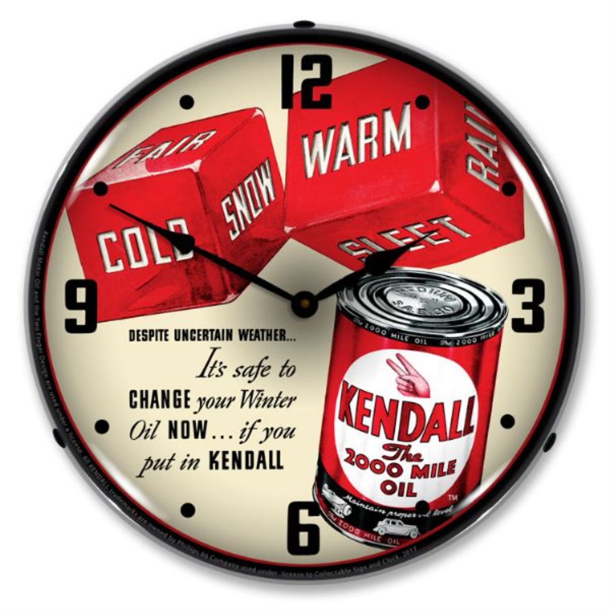 TIN SIGN "Kendall" Gas Oil Garage Red Rustic Wall Decor 