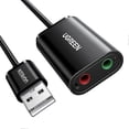 thumbnail image 1 of UGREEN 30724 USB Audio Adapter External Stereo Audio Sound Card with 3.5mm Headphone Microphone Jack for Windows Mac Linux PC Lapt, 1 of 5