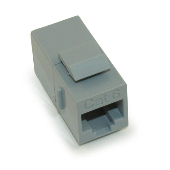 Keystone Jack Insert/Coupler Type Cat 6 RJ45 Networking, Gray