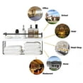 thumbnail image 3 of 16" Wall-Mounted Floating Shelves W/Storage Basket and Rack & Towel Bar, Home 2+1-Tier White Wood Wall Shelf for Decor & Storage for Livingroom Kitchen Bedroom, Bathroom Shelves Over The Toilet, 3 of 7
