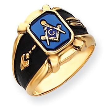 Lex & Lu 14k Yellow Gold Men's Masonic Ring LAL98946