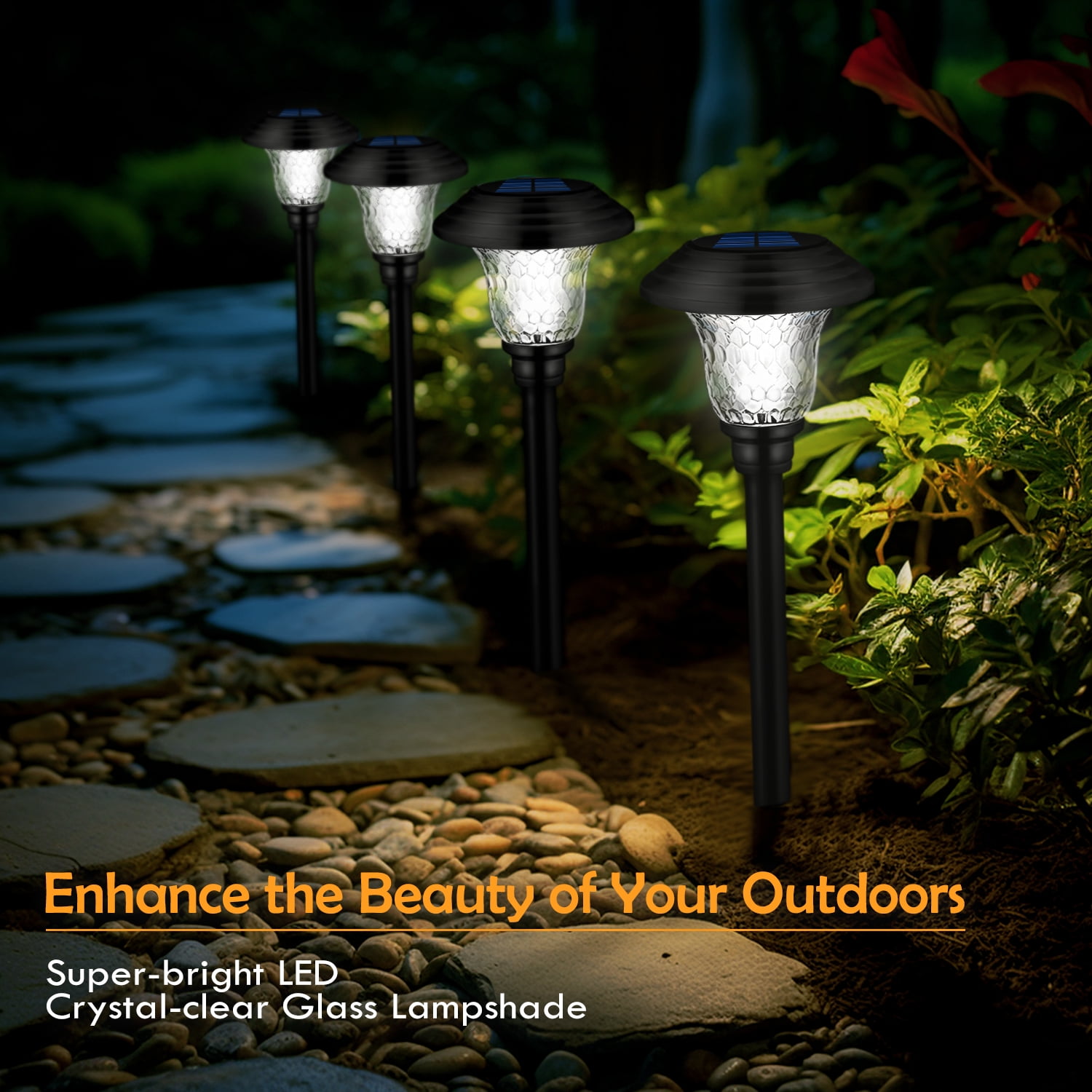 8PK Solar Lawn Lights Outdoor Decorative Solar Garden Yard Lights Waterproof Auto-on/off Solar Landscape Lights for Lawn Patio Yard Garden Walkway