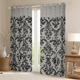 thumbnail image 2 of Manfei Grey Damask Floral Blackout Curtains Set of 2 (52x84 Each) for Female, Mystic Western Tribal Window Curtains, Vintage Stripes Abstract Curtains and Drapes, Window Curtains Decor, 2 of 6
