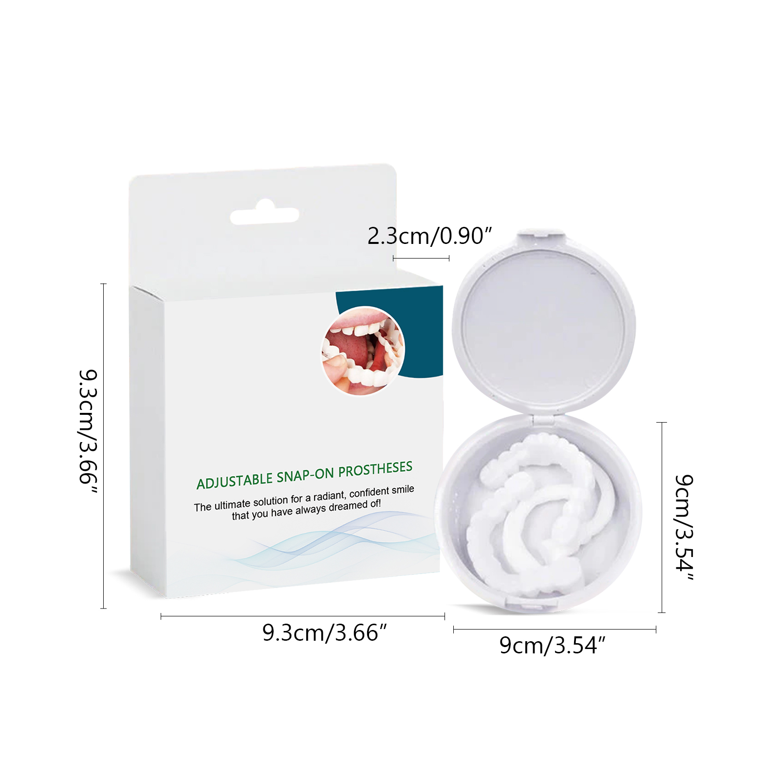 Alvantor Adjustable Buckle Teeth Resin Teeth Interdental Set Upper Lower Natural Smile