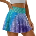 thumbnail image 3 of Xoenoiee Mermaid Scales Star Print Women's Tennis Golf Skirts Pleated High Waisted Athletic Skorts with Pockets Inner Shorts for Sports Running Pickleball, XL, 3 of 6