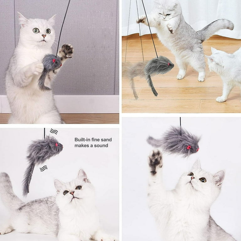 Hanging Door Bouncing Mouse Cat Toy for Indoor Door Frame Cat Interactive Toy