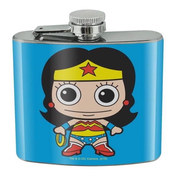 Wonder Woman Cute Chibi Stainless Steel 5oz Hip Drink Kidney Flask