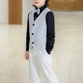 thumbnail image 4 of Odeerbi Chicos Niñas Blazer Chaqueta Glitter Manga Larga Uniforme Escuela Traje Formal Chaqueta, 4 of 8